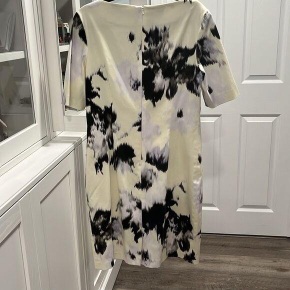 LELA ROSE Yellow, Black and Light Grey Tie Dye Knee Length Dress, Size 12 - Picture 7 of 13